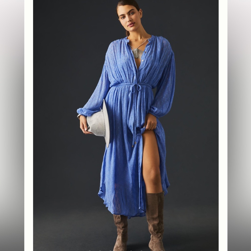 NWT Anthropologie Allene Shimmer Maxi Dress